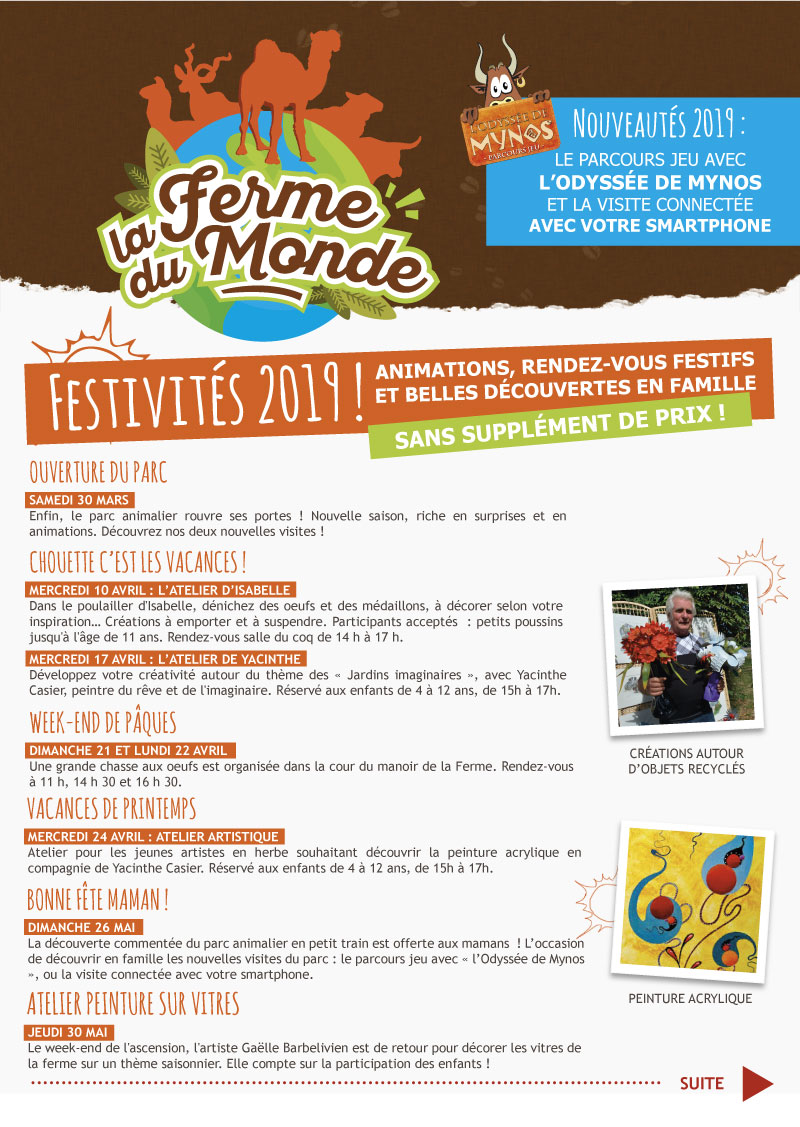 Programme des festivités 2019 La Ferme du Monde